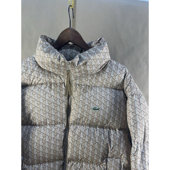 Lacoste Men’s Monogram Short Puffed Jacket Beige (Size L / FR54) - Picture 2 of 6